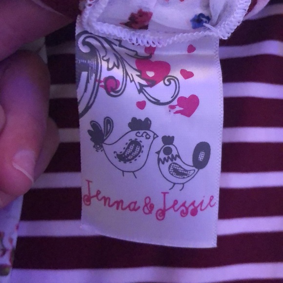 Jenna and Jessie burgundy striped dress in size 10 - Picture 2 of 3